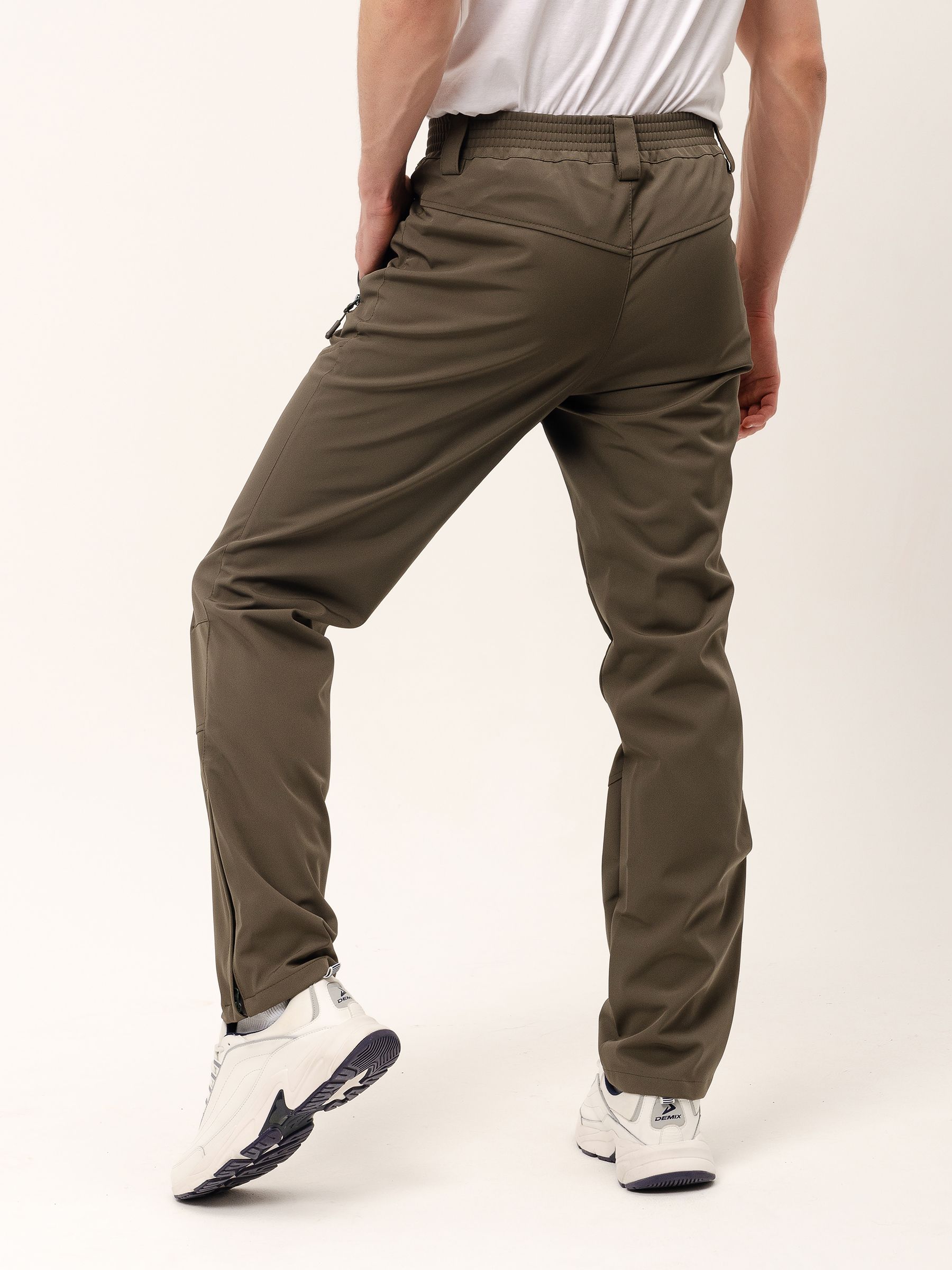 Демисезонные мужские мембранные брюки Софтшелл, цвет светлый хаки измембранной ткани