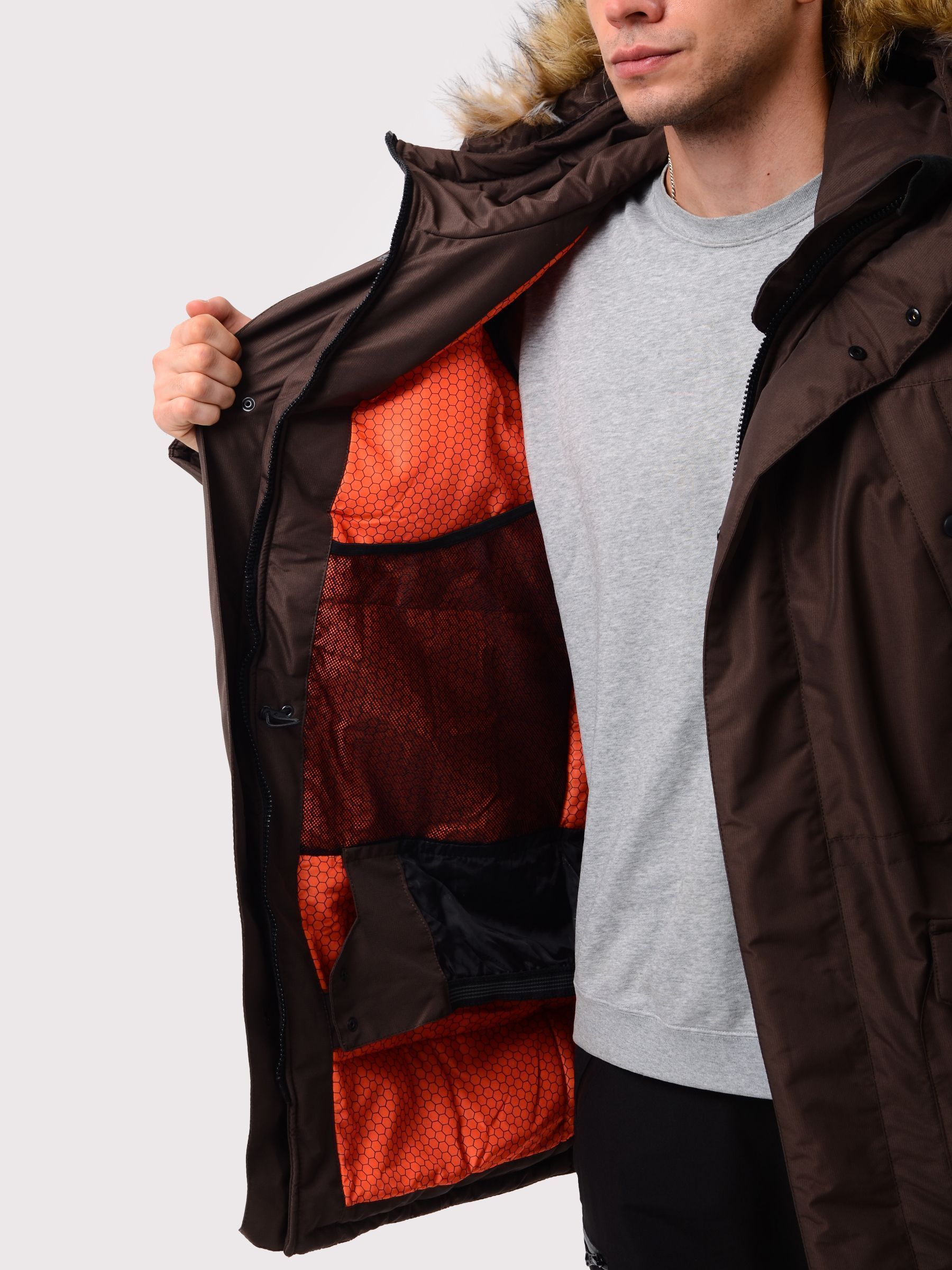 Зимняя мужская мембранная куртка Аляска, цвет шоколад
