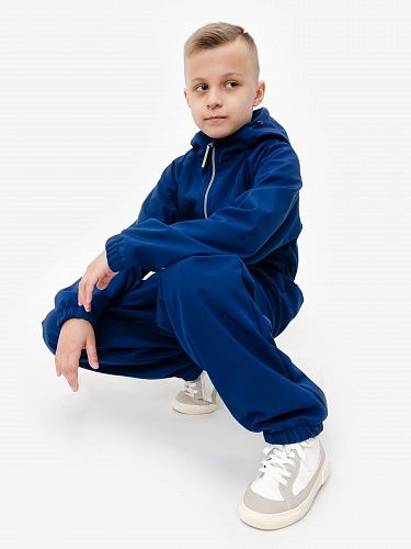 Демисезонный детский мембранный комбинезон Робин, цвет синий/лайм 