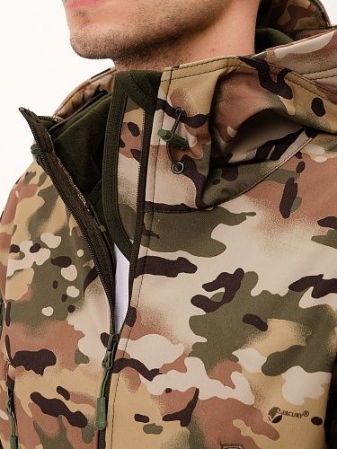 Демисезонная мужская мембранная куртка Софтшелл, цвет мультикам