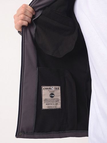 Демисезонная мужская мембранная куртка Софтшелл Комби, цвет графит