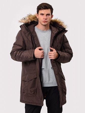 Зимняя мужская мембранная куртка Аляска, шоколад