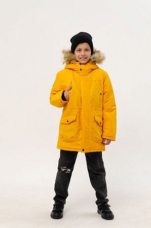 Зимняя детская мембранная куртка Аляска, цвет горчица 