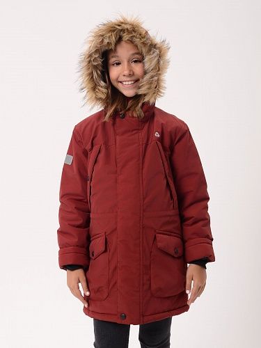Зимняя детская мембранная куртка Аляска, цвет бургундия 