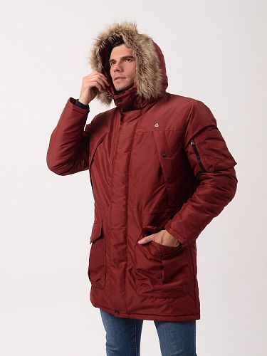 Зимняя мужская мембранная куртка Аляска, цвет бургундия